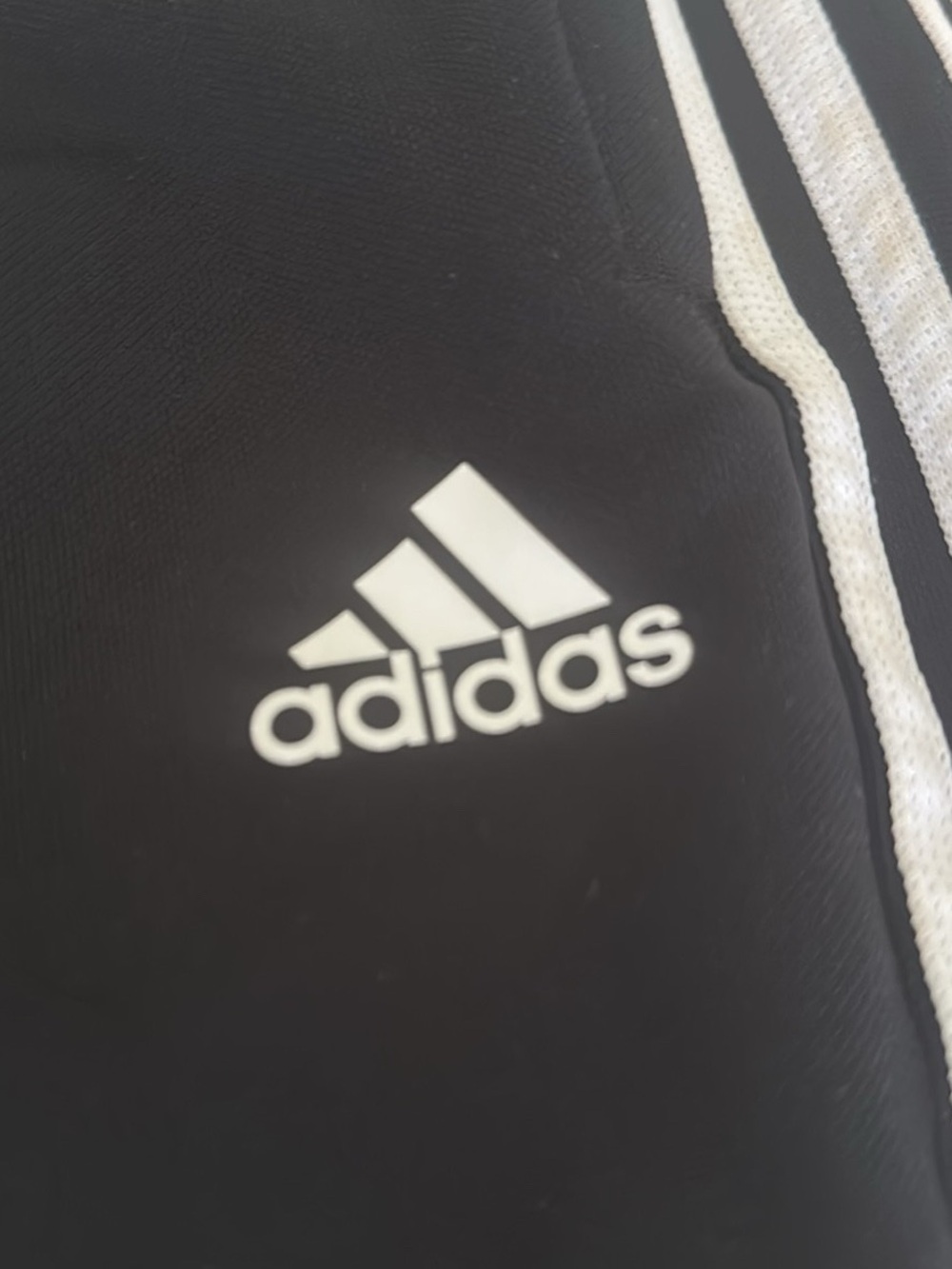 adidas Black Jogger Pants with White Side Stripes - Picture 3 of 5